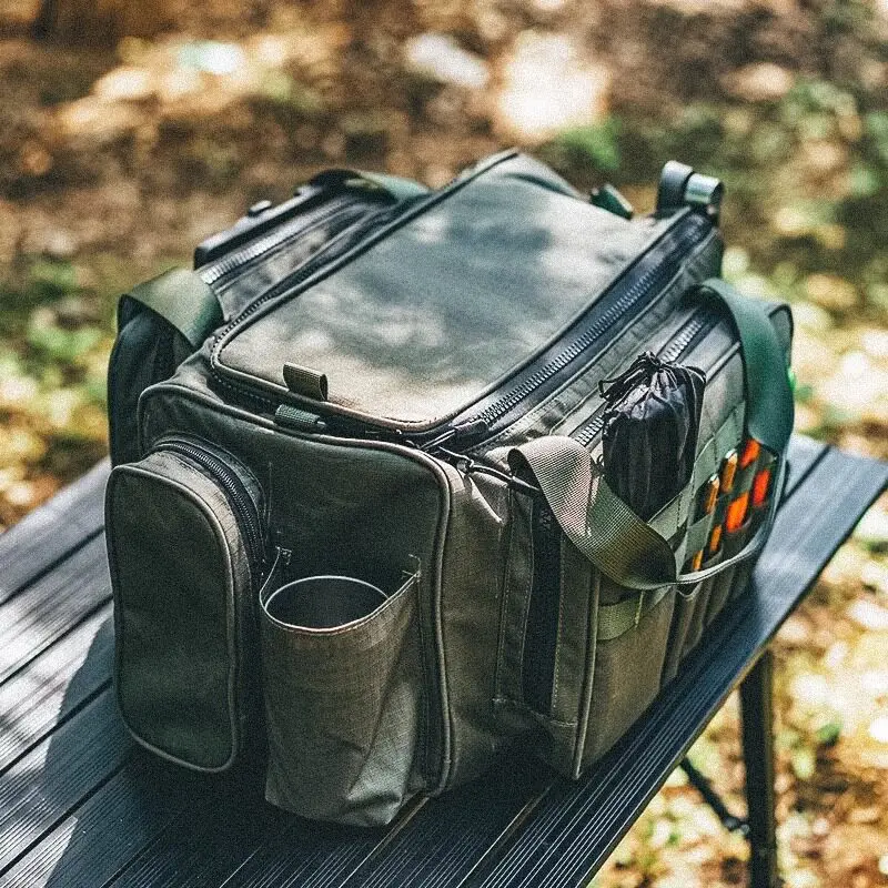 Outdoor Style Camping Picnic Bag, Field Tableware Storage, Tactical Wind Compartment, Sundries, Multi-functional Portable Should