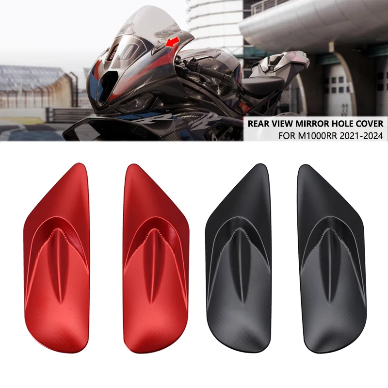 Motorcycle CNC Windscreen Mirror Cap Driven Eliminators Cap Mirror Hole Cover For BMW M1000RR M1000 RR M 1000RR 2021-2024 2023