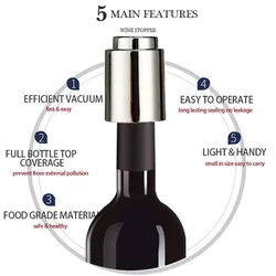 Vacuum Wine Bottle Stopper Sealed Storage Vacuum Memory Wine Stoppers Push Style Bar Tools Barware Red Wine Cork