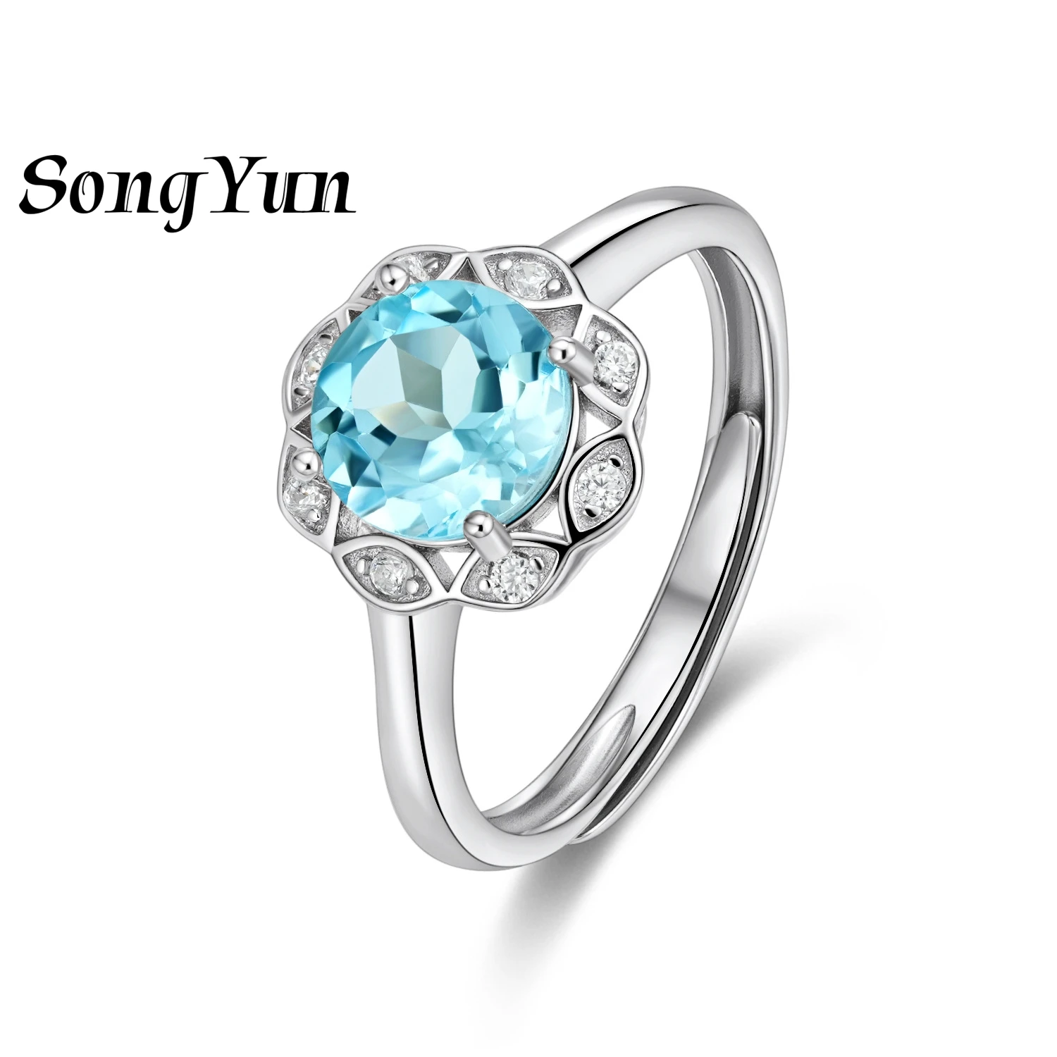 

SONGYUN Brand Jewelry 925 Sterling Silver Ring Zircon 5A Grade Asscher Office for Girls Real Gold Plated Fine Jewelry Rings