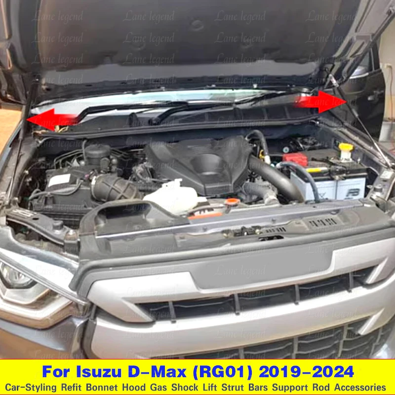 Lift Support for Isuzu D-Max (RG01) for Mazda BT-50 (RG04) 2019-2024 Front Bonnet Hood Gas Spring Shock Damper Gas Struts