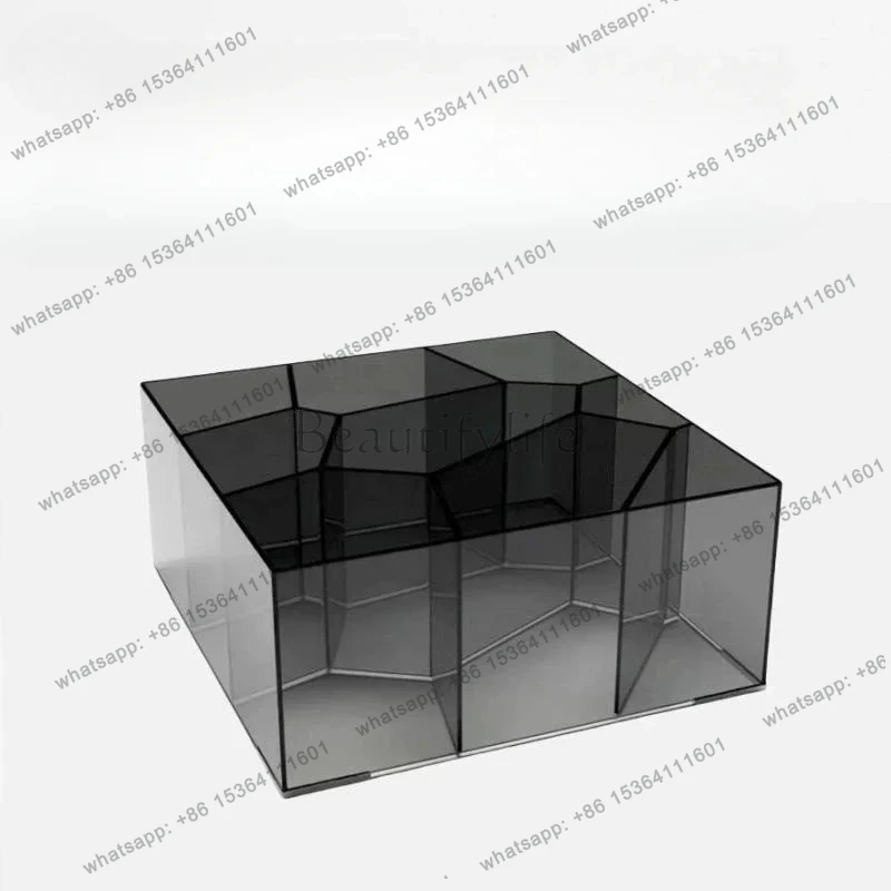 

Glass Coffee Table Living Room Italian Minimalist Light Luxury High-end Edge Square Creative Corner Table