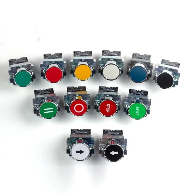 

22mm XB2-EA Metal Push Button Switch Start / Stop Black / White Arrow 10A/415V Self-reset/Momentary Symbol Button Switch