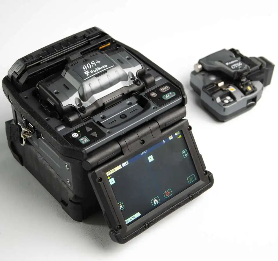 Original Fusion Splicer com FT50 Cleaver, Fibra Óptica Equipamento, Japão, FSM-90S +