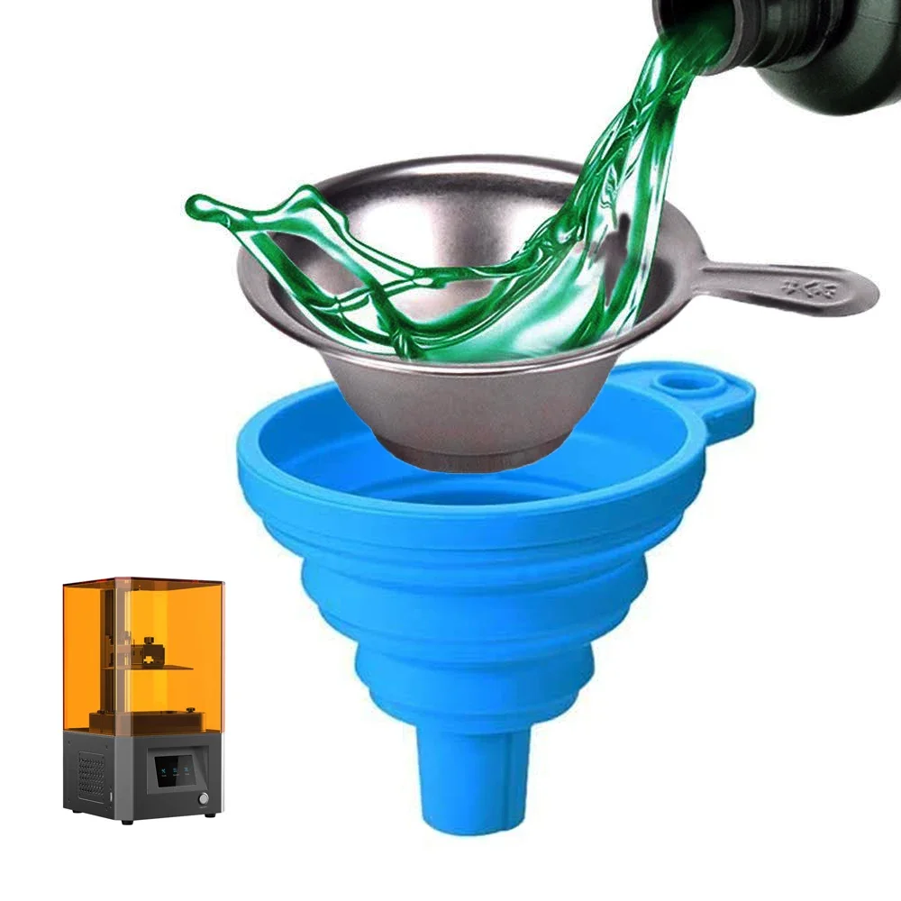 Resin Funnel Filter Cup Metal UV Curing Photon Cleaning Shovel Spatula 3D Accessories Kit Trimming Tool for SLA 3D Printer