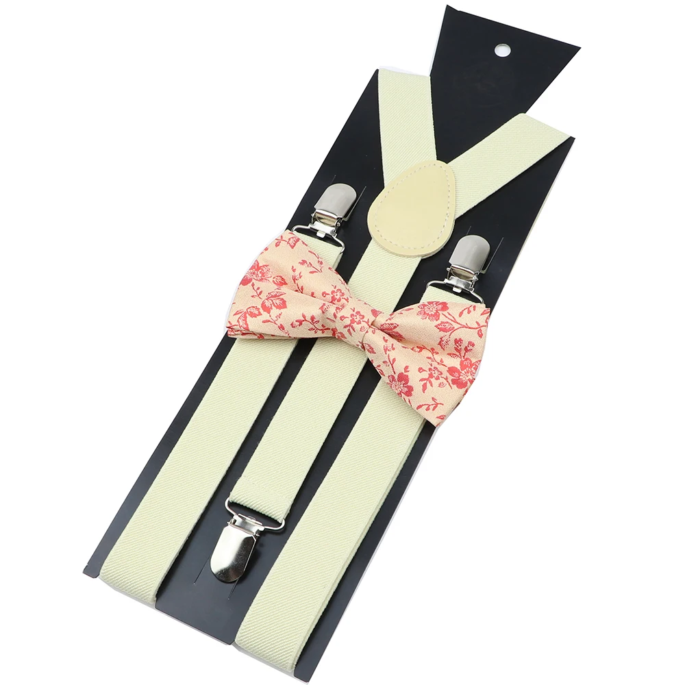 Neue Bunte Herren Hosenträger Fliegen Set Frauen Hosenträger Bowtie Y-back Einstellbare Clip-on Elastische Gürtel Straps Hochzeit zubehör