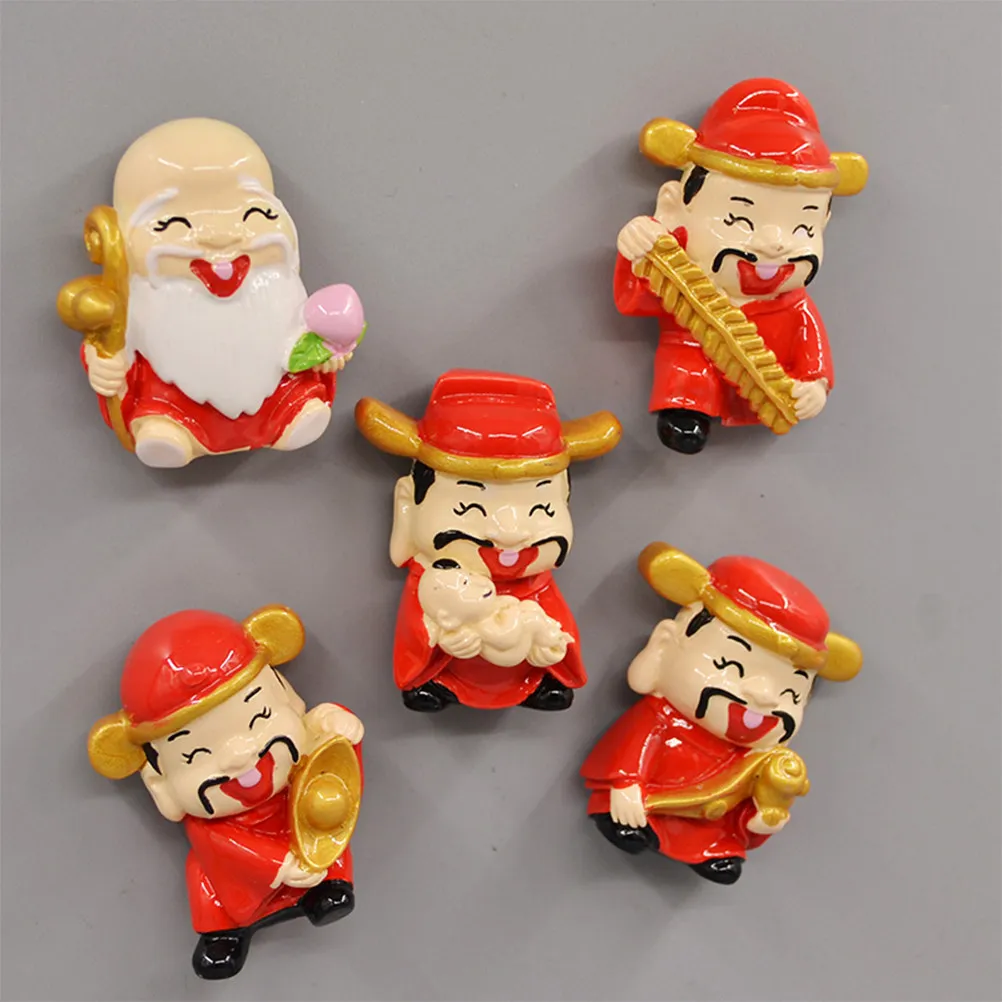4Pcs Magnetic Refrigerator Decal God of Fridge Magnet Decorative Festive Household Office Homewarming Gift