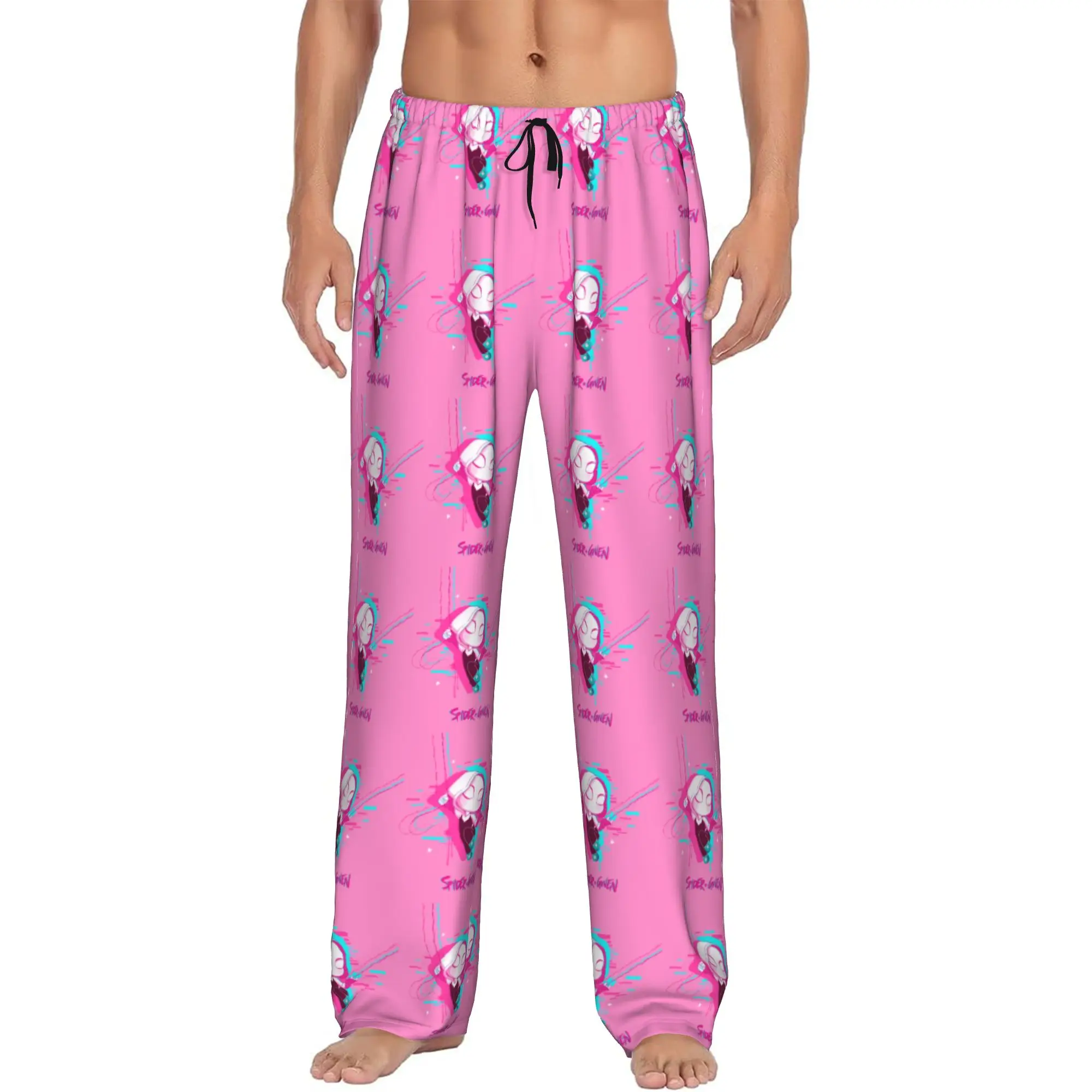 

Custom Print Men G-Gwen Stacy S-Spiderman Pajama Pants Superhero Sleepwear Sleep Lounge Bottoms with Pockets