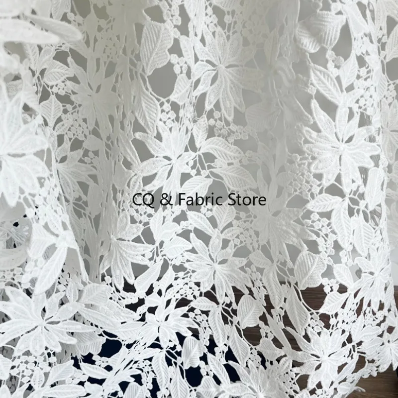 Bianco solubile in acqua tessuto di pizzo a foglia cava abbigliamento gonna abbigliamento designer accessori per cucire tessuti fai da te