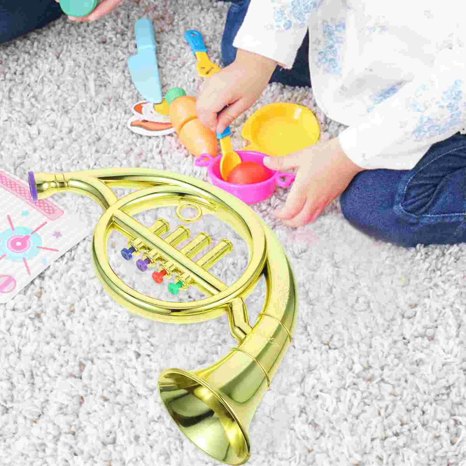 Musikinstrumente Kinderspielzeug Sicheres Horn Schönes Kindersaxophon Kleines goldenes Kunststoffzubehör