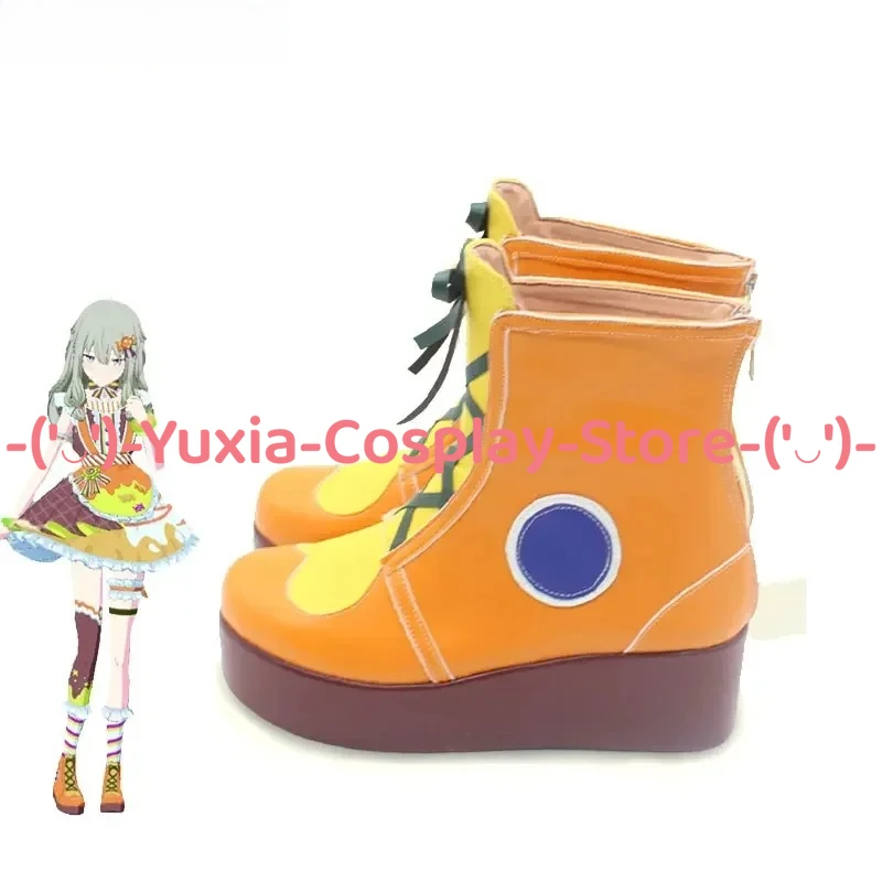 Yuxiacosplay! Project Sekai Kusanagi Nene Cosplay Shoes Anime Character Prop PU Leather Boots Halloween Carnival Party Costume