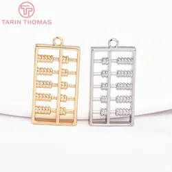 (7865) 6PCS 12x24MM 24K Gold Color Brass Abacus Shaped Pendants High Quality DIY Jewelry Making Findings Accessories Wholesales