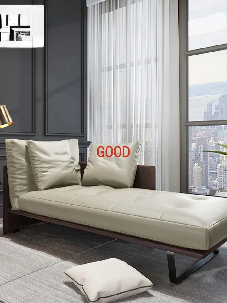 European Art-Sofa Recliner Leather Sofa Single Chaise Sofa Bed Bedroom Furniture