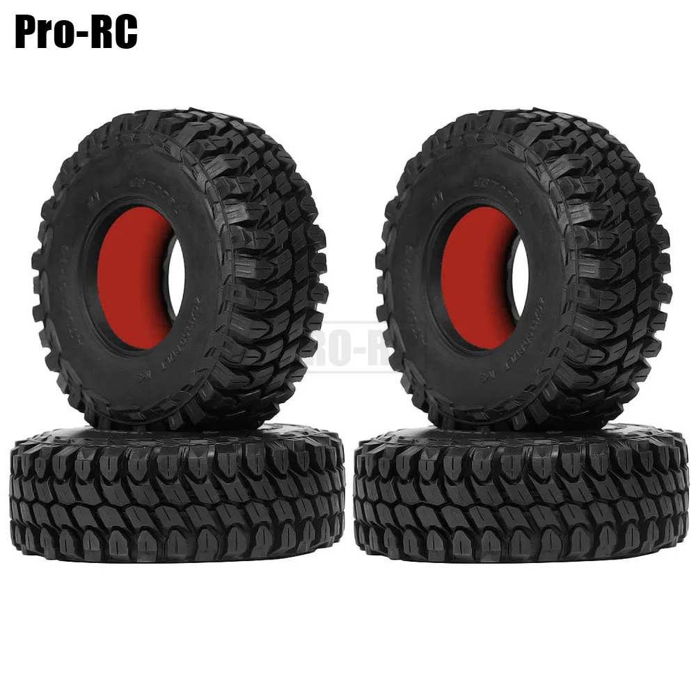 Pneus de roda de borracha para RC Crawler Car, 1:10 Axial SCX10 II, 90046, TF2, Tamiya, CC01, Traxxas, TRX4, TRX6, 1.9 ", 110mm, 4 peças