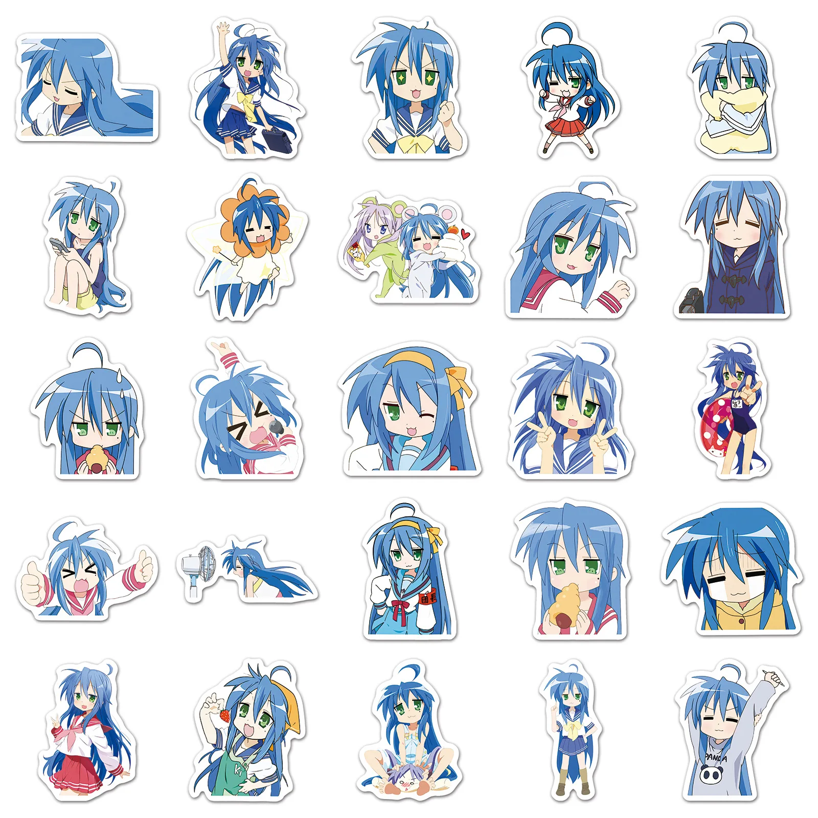 10/30/50PCS Izumi Konata สติกเกอร์ภาพเคลื่อนไหว Decals การ์ตูน DIY ของเล่นเด็กตู้เย็นกระเป๋าเดินทางแล็ปท็อปโทรศัพท์กีตาร์ Skatebaord สติกเกอร์