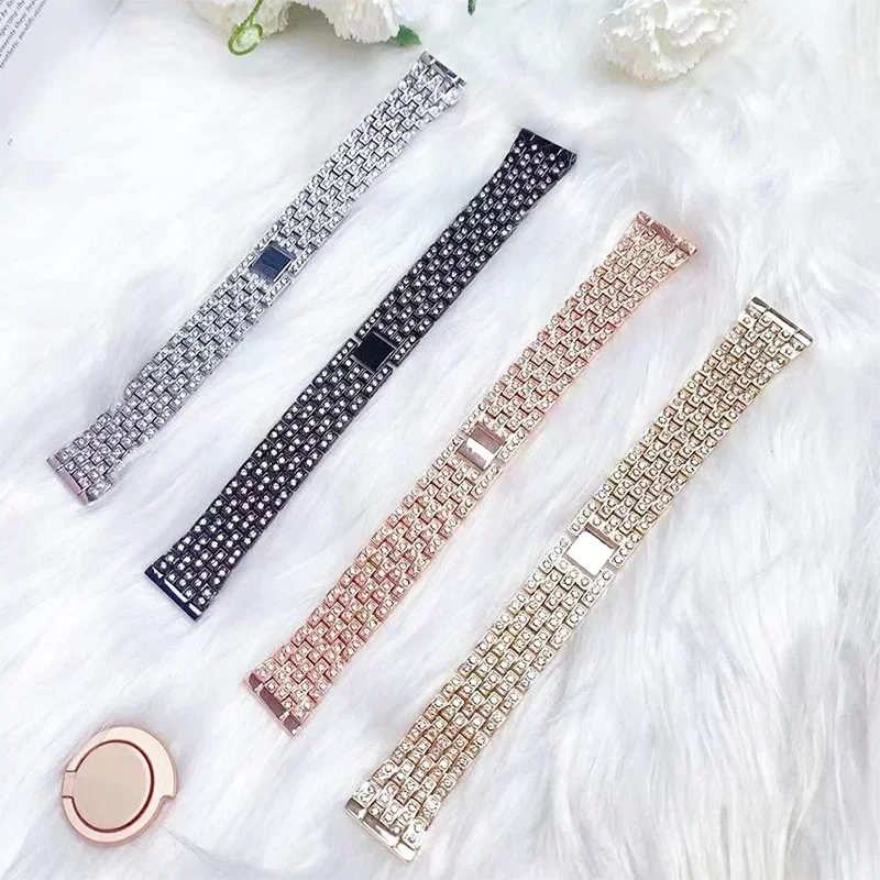 Stainless Steel With Diamond Watchband For Redmi Watch 5 Lite 22mm Women Strap For Redmi Watch 5 Active Bracelet Metal Correa