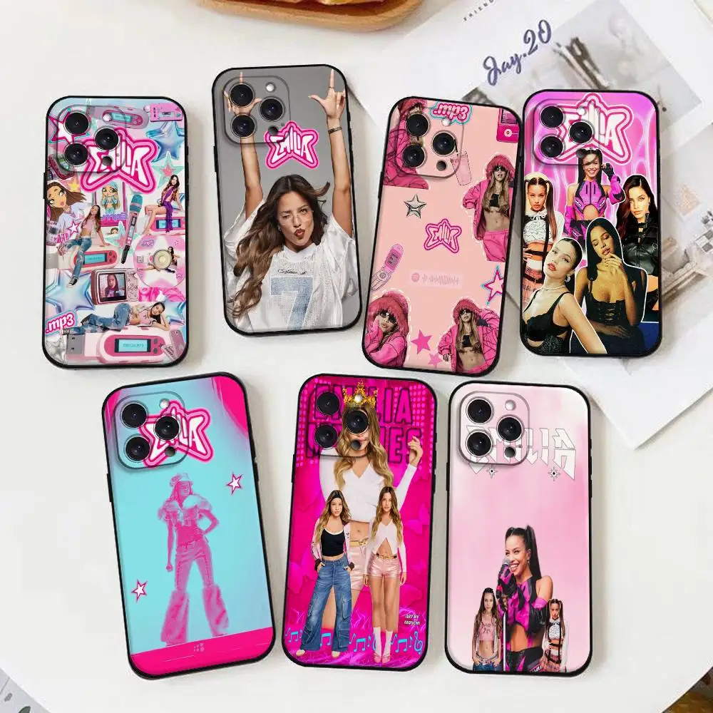 Emilia Mernes MP3 Handyhülle für iPhone 17 16 15 14 13 12 11 X XR XS Plus Pro Max Mini Weiche Schwarze Schutzhülle