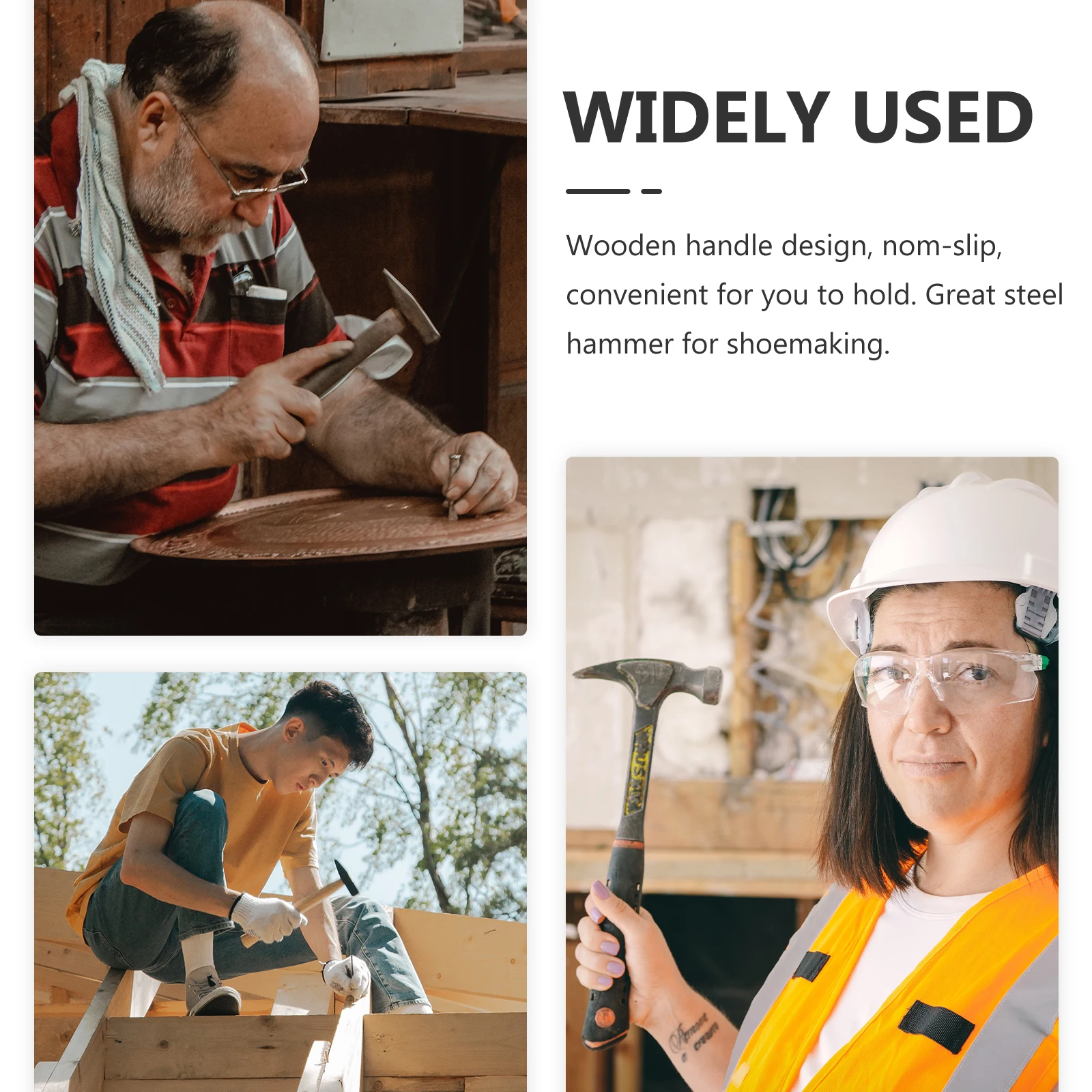 

1Pcs Steel Hammer Shoemaking Tool Rustproof Hammer for Shoes Use Wooden Handle Durable Lightweight Impact Resistant