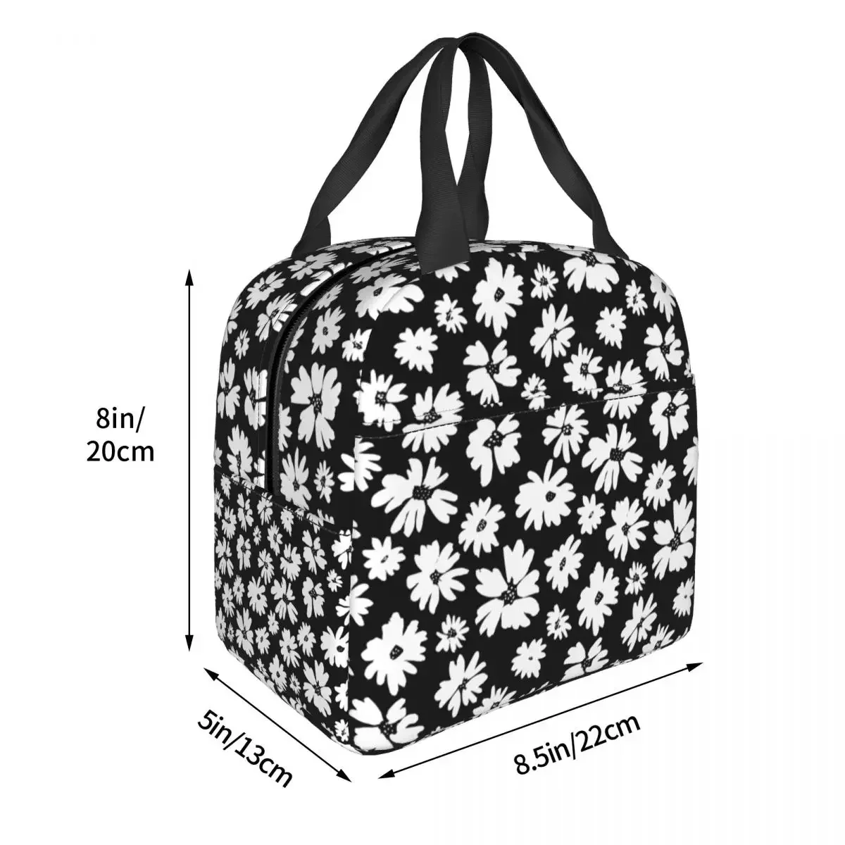 Lunch Bag for Women Kids Flower Insulated Cooler Portable Work Oxford Lunch Box Handbags