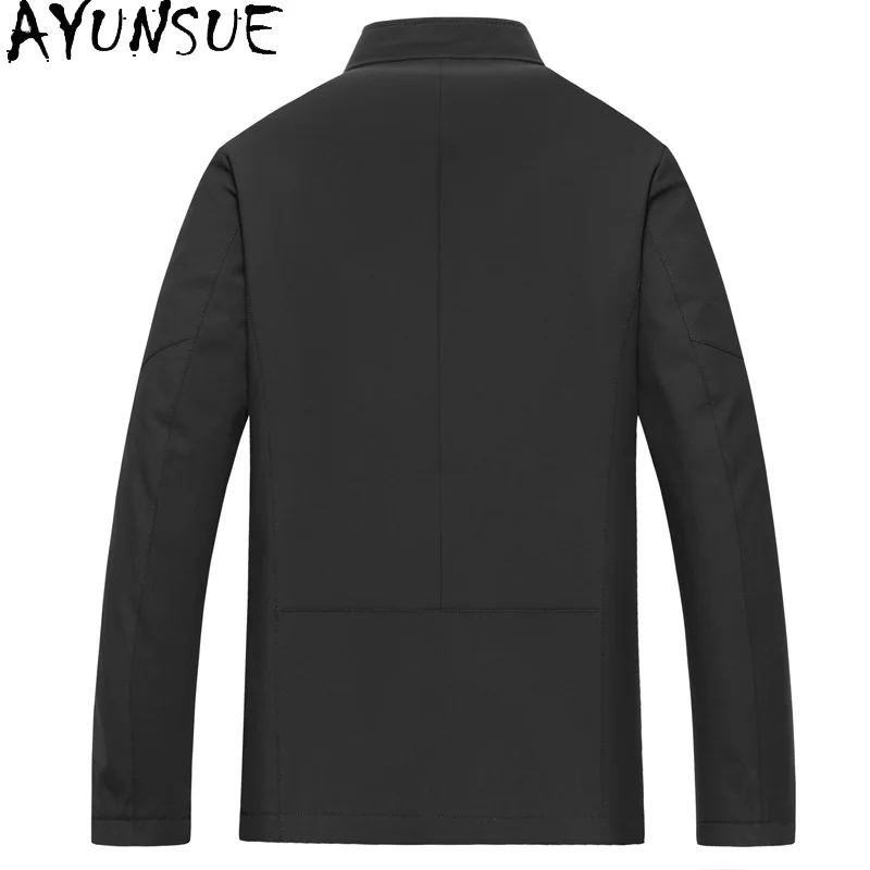 AYUNSUE Men Real Fur Jacket High Quality Natural Mink Fur Liner Jackets Stand Collar Winter Jacket for Men Chaquetas Hombre