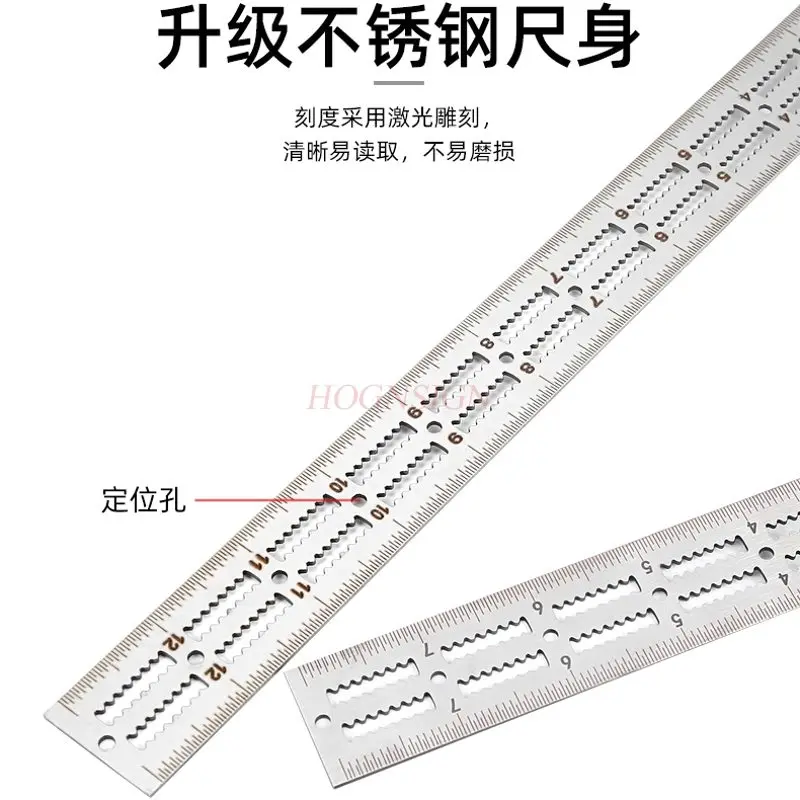 Picture 6: 1pcs Stainless steel edge ruler, wooden work angle ruler, multifunctional high-precision angle ruler, angle measuring device