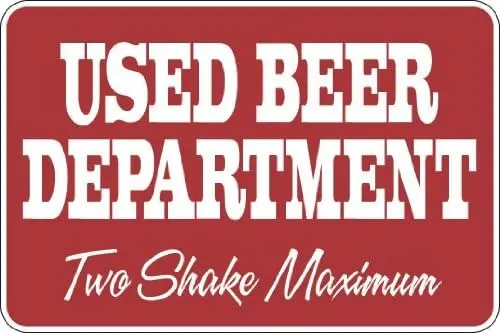 Y1,StickerPirate Red Used Beer Department Two Shake Maximun ; Metal Novelty Sign Aluminum S121-aluminum