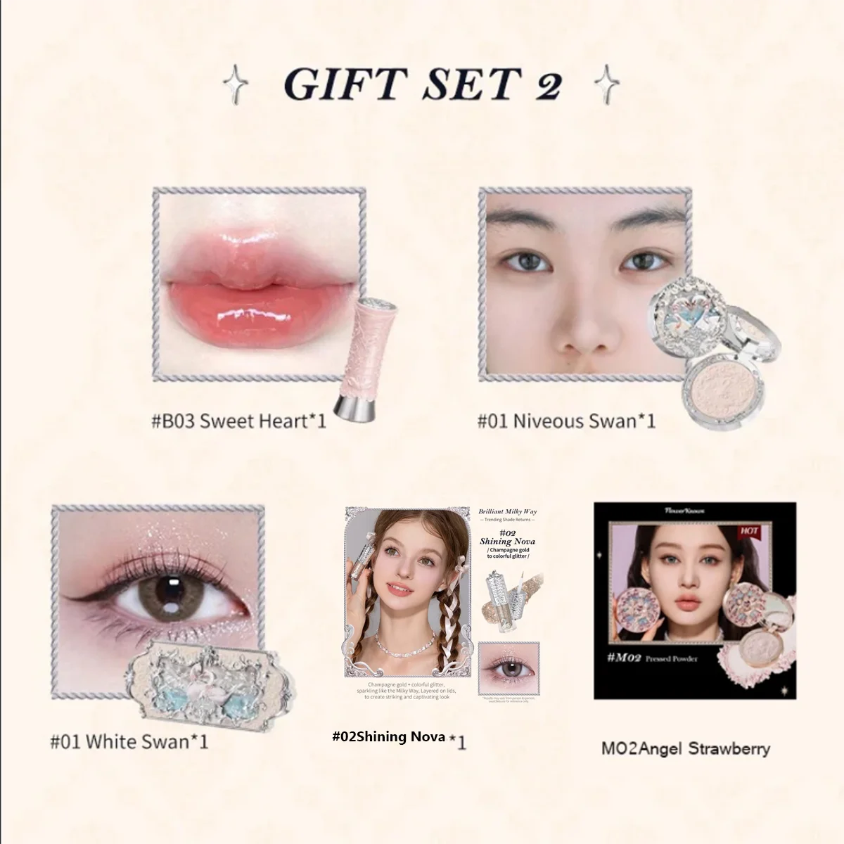 Flor sabe cisne ballet série sombra maquiagem conjuntos de presente kit de maquiagem tudo-em-um maquillage professionnel para mulher kit completo