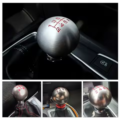 Aluminum Gear Shift Knob 5/6 Speed Matte Ball Shape for Honda Civic FD2 FN2 EP3 TYPE R DC2 DC5 Fit City M10*1.5 Shift Lever Knob
