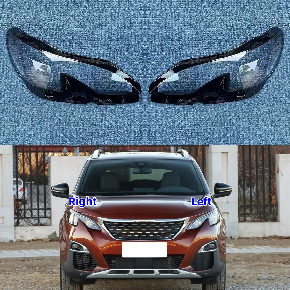 

For Peugeot 4008 5008 2017 2018 2019 High Headlight Cover Transparent Lampshade Headlamp Shell Plexiglass Replace Original Lens