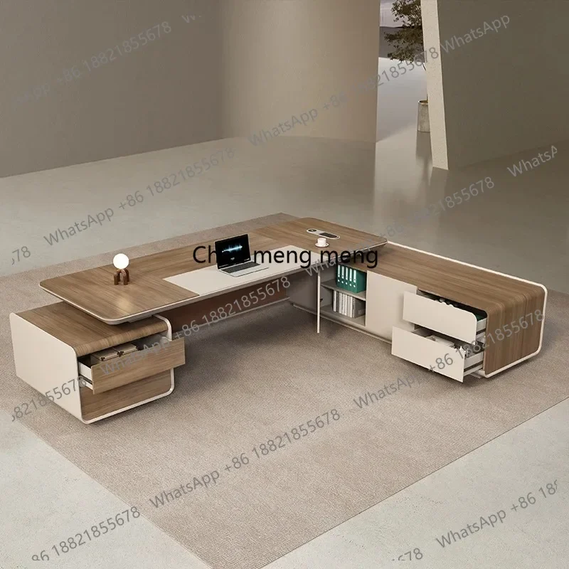 A139 Modern Luxury Computer Desks Storage Corner Drawers Reception Customized Boss Desk High Quality Escritorio Oficina Furnitur