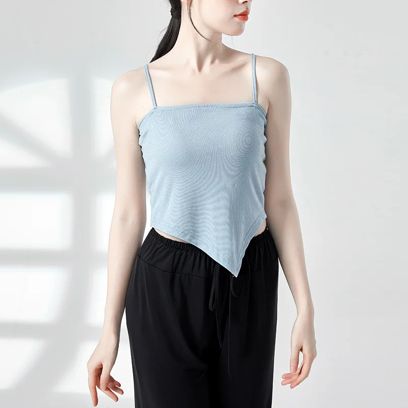 dance clothing, classical dance practice clothes, Chinese style dance, pure desire wind, belly pocket sling, bottom vest inside