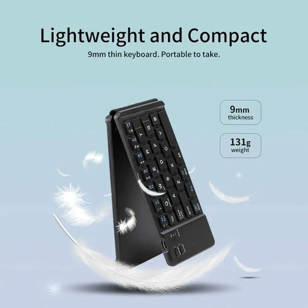 Slient Wireless Folding Keyboard Mini Rechargeable Bluetooth Keyboard Universal Slim Design Foldable Keyboard Mobile Use