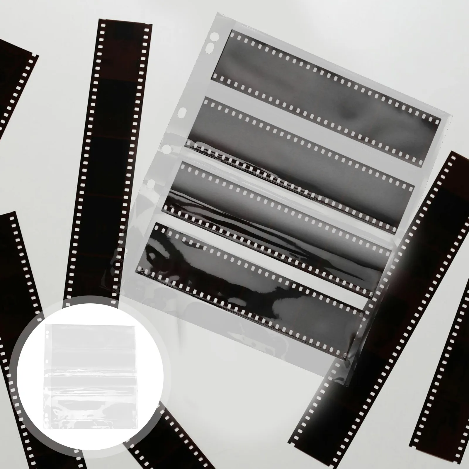 

10Pcs Waterproof Document Pouch Negative Sleeves for Film Archive Storage Pages Dustproof Photo Film Protector Binder Ready