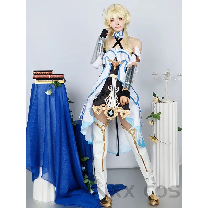 Genshinimpact Lumine costume cosplay rode play Comic Con dress Hallowmas Party parrucche animazione prop