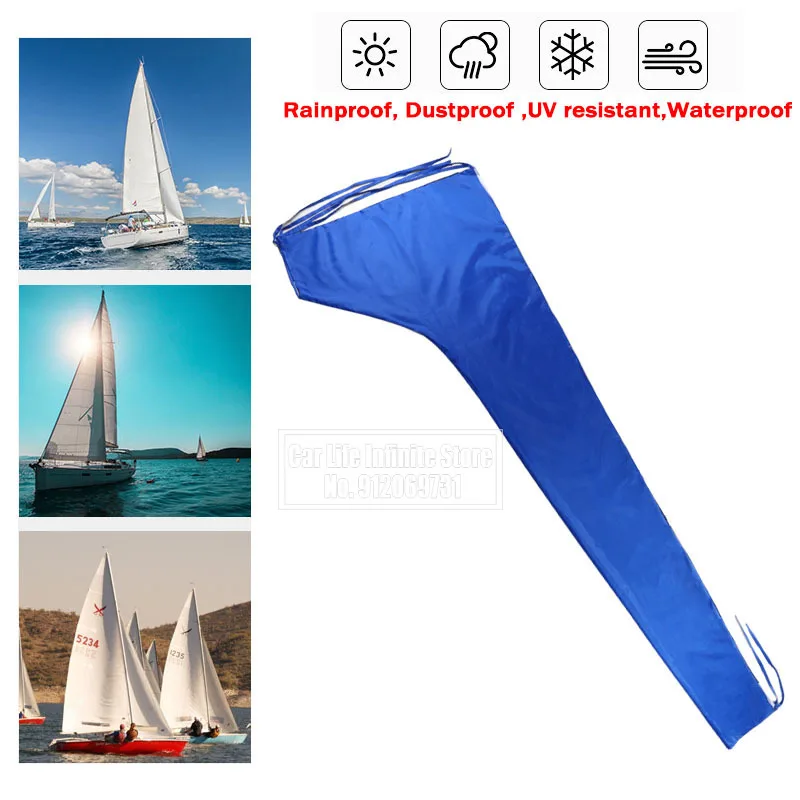 420D Waterproof Sail Cover Mainsail Boom Boat Cover Anti UV Sunshade Boom Sail Cover 8-9Ft 9-10Ft 10-11Ft 11-12Ft 12-13Ft