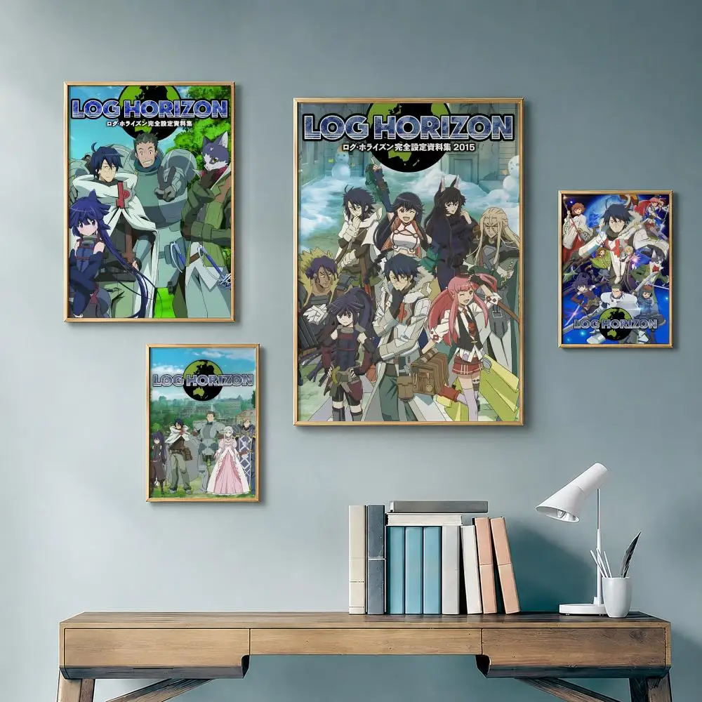 Fantasy Anime L-Log HorizonS Poster Vintage Retro Anime Poster Stickers Peel and Stick Wall Art Home Decor