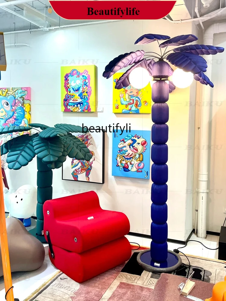 

F21 Italian light luxury coconut tree floor lamp living room bedroom bedside creative vertical ambient light designer