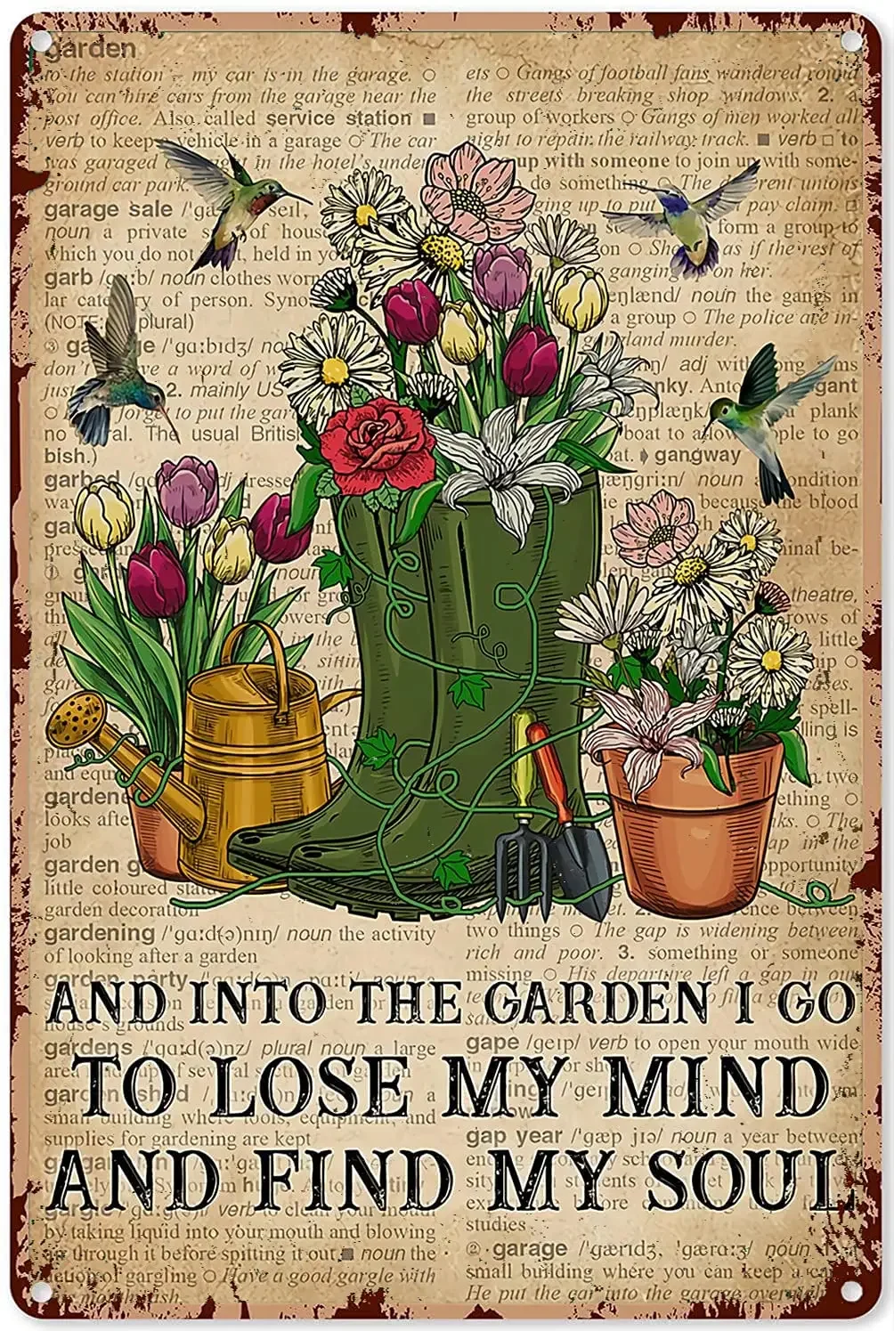 

Оловянные вывески для сада, винтажный и в «I Go To Lost My Mind Find Soul», шикарный металлический постер, Настенный декор, художественный подарок