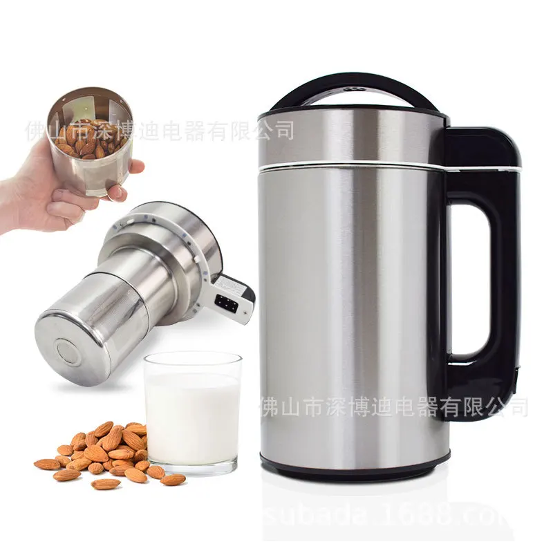Automatic Nut Milk Machine Household Stainless Steel Soymilk Machine Multifunctional Almond Milk Machine with Filter