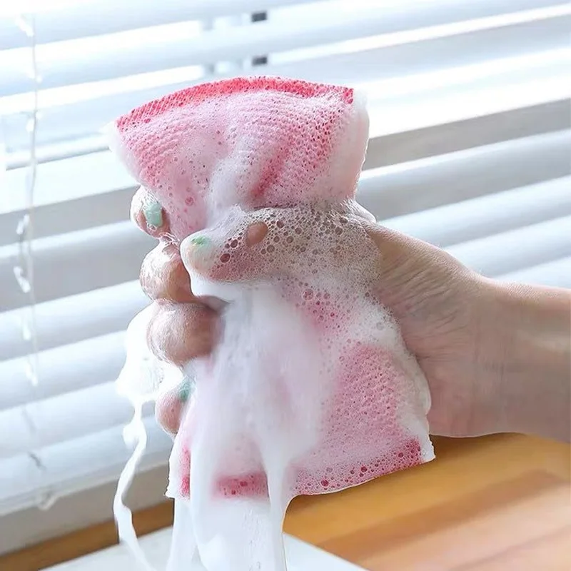 

Non greasy washing king colored sponge block magic dishwashing scrub kitchen cleaning supplies resistant to high temperature
