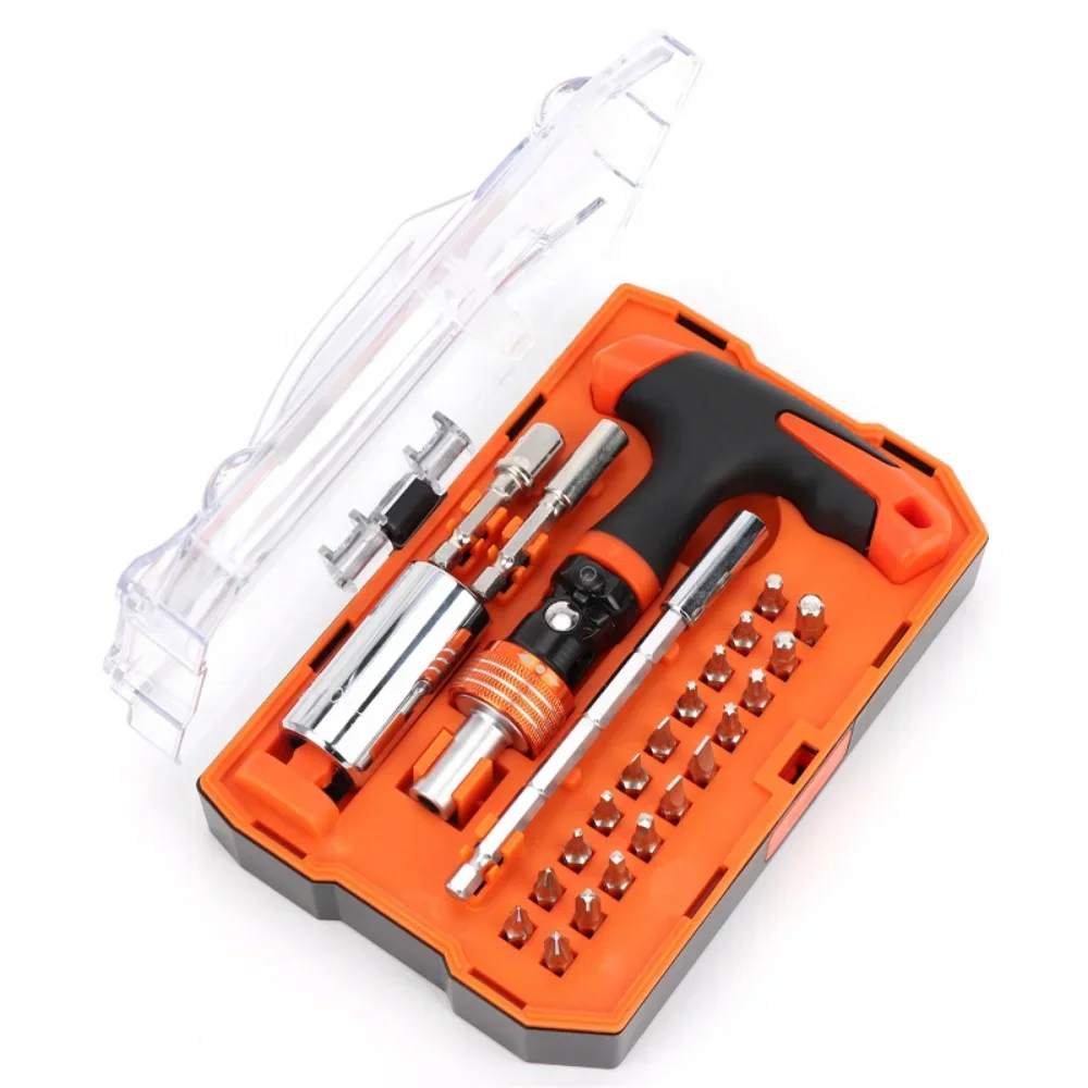 27-Piece Mini Ratchet Screwdriver Set 20-Piece Batch Head Multifunctional Sleeve Household Combination Tool