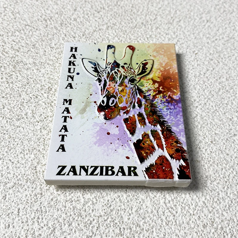 Africa Zanzibar tourism souvenirs ins High appearance level decorations 3d stereo giraffe magnetic fridge magnets