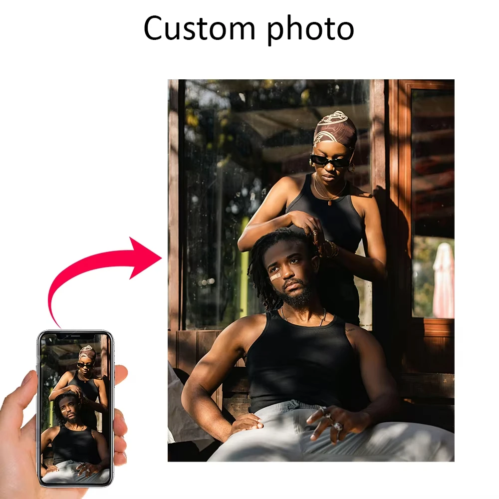 1 قطعة ملصق مخصص بدون إطار، طباعة صورةك مخصصة على القماش، هدية شخصية، طباعة الملصقات #2