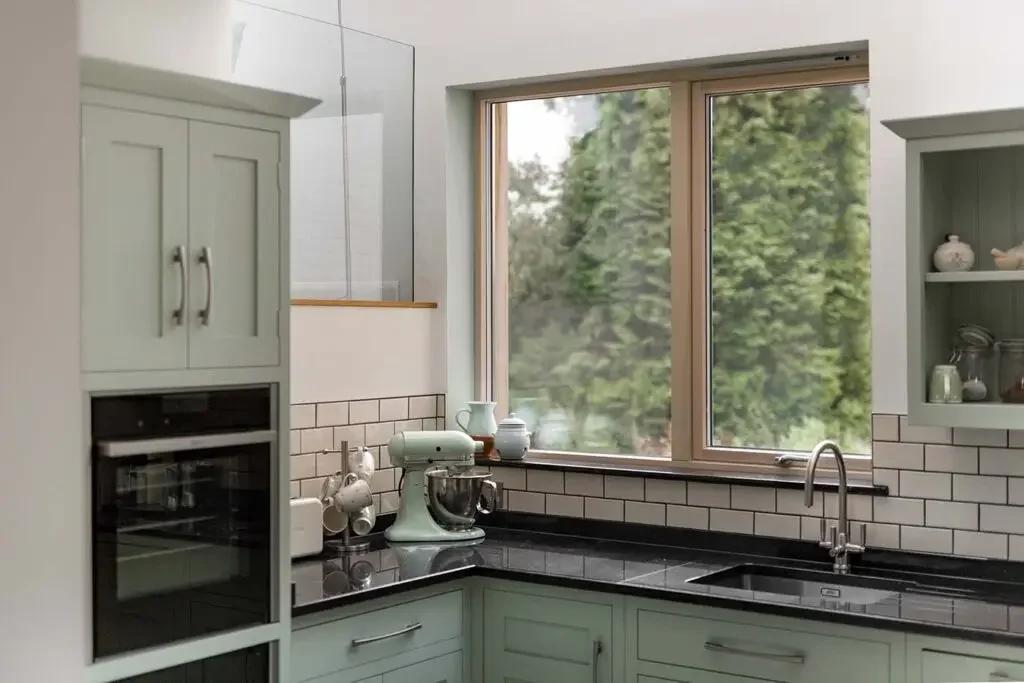 زجاج مقسى مزدوج الزجاج، نافذة مظلة للشرفة، مغلفة بالألومنيوم في الطابق السفلي، نوافذ مظلة زجاجية للمطبخ