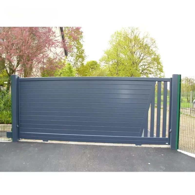 Customized Aluminum Portail Automatic Coulissant 4m Durable Grey Color Driveway Aluminum Sliding Gate for Entrance