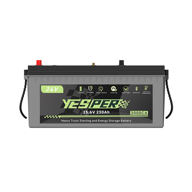 

Yesper Factory Long Cycle Life Lifepo4 Battery 24V 230Ah Truck Battery Rechargeable with Bluetooth for Semi Truck