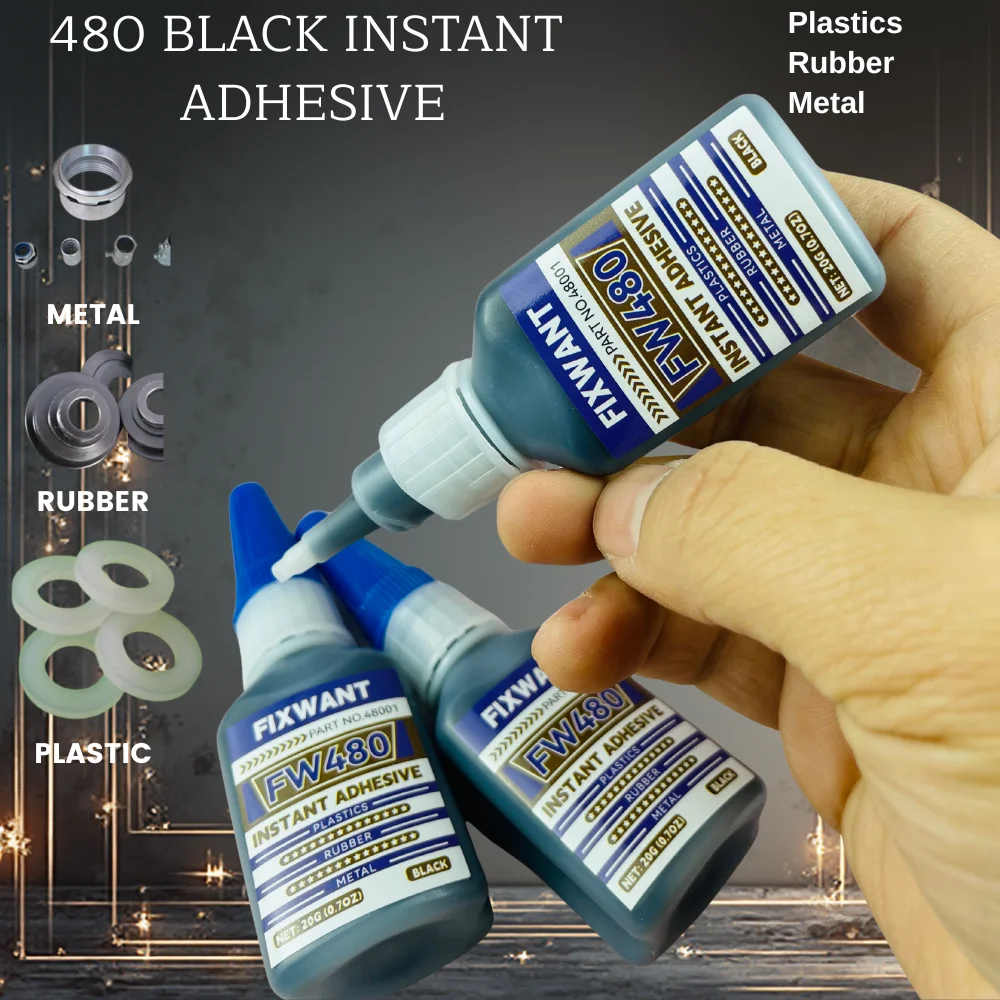 1-10 bouteilles 20g 480 Super colle noire rapide-Bondig adhésif instantané cuir plastique caoutchouc bois métal colle liquide Extra forte