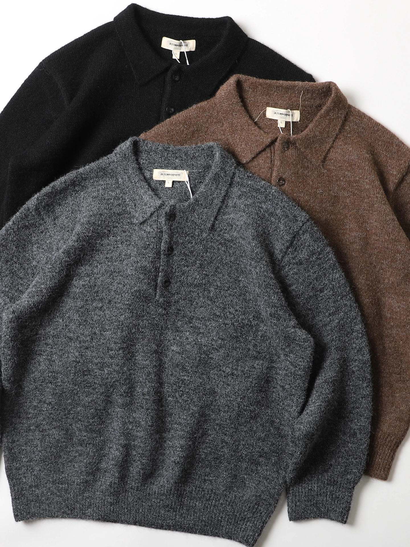 

Japanese Sle Thi Warm Wool Blend Knitted Loose Fit Ne Sweater for Men Casual Wear Button Detail Long Sve