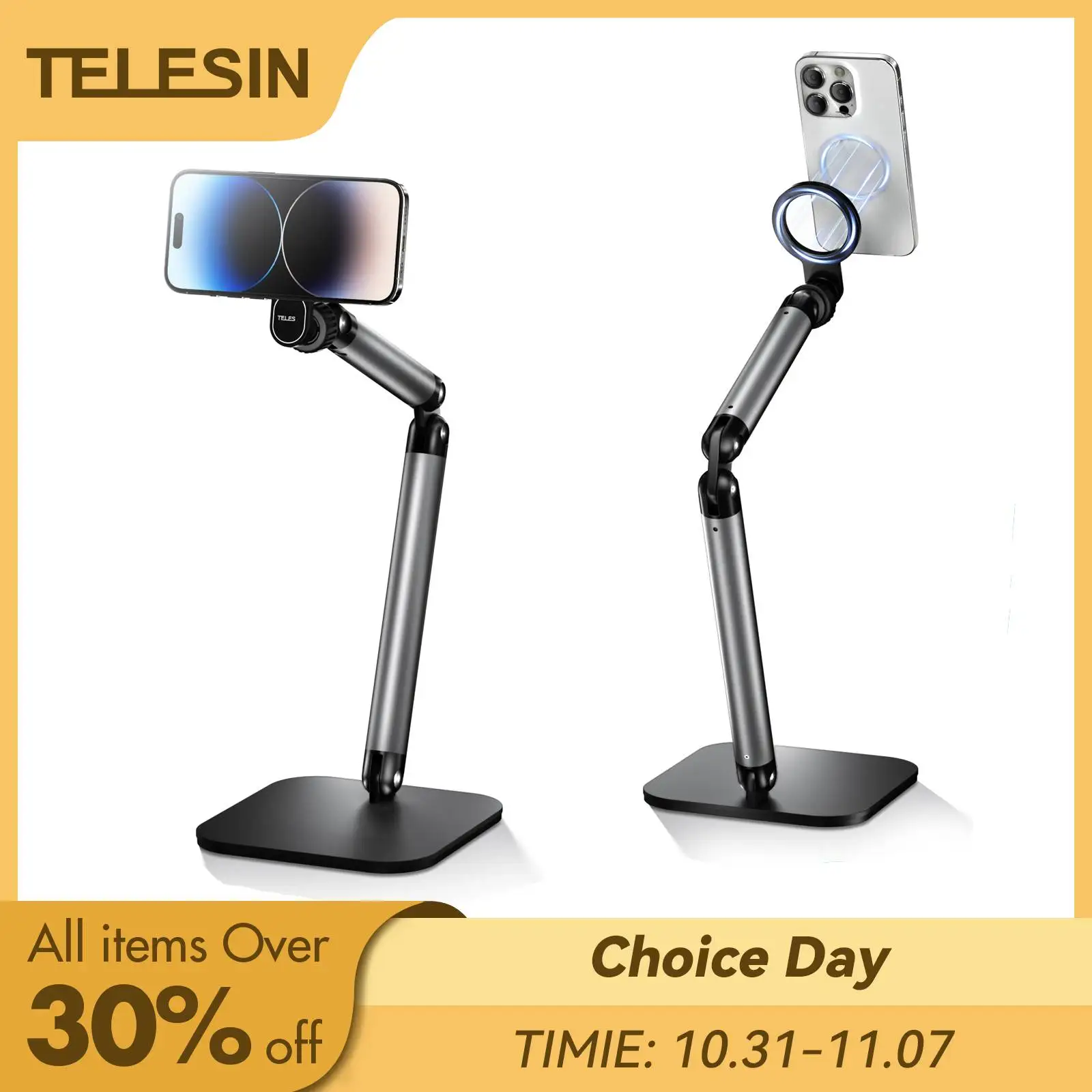 

TELESIN Universal Magnetic Mobile Phone Quick Release Stand Holder Aluminium alloy Phone Stand For Iphone HUAWEI XIAOMI SAMSUNG