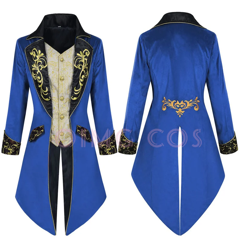 

Halloween Men's Steampunk Medieval Jacket Gothic Coat Victorian Frock Uniform Clothing Tailcoat